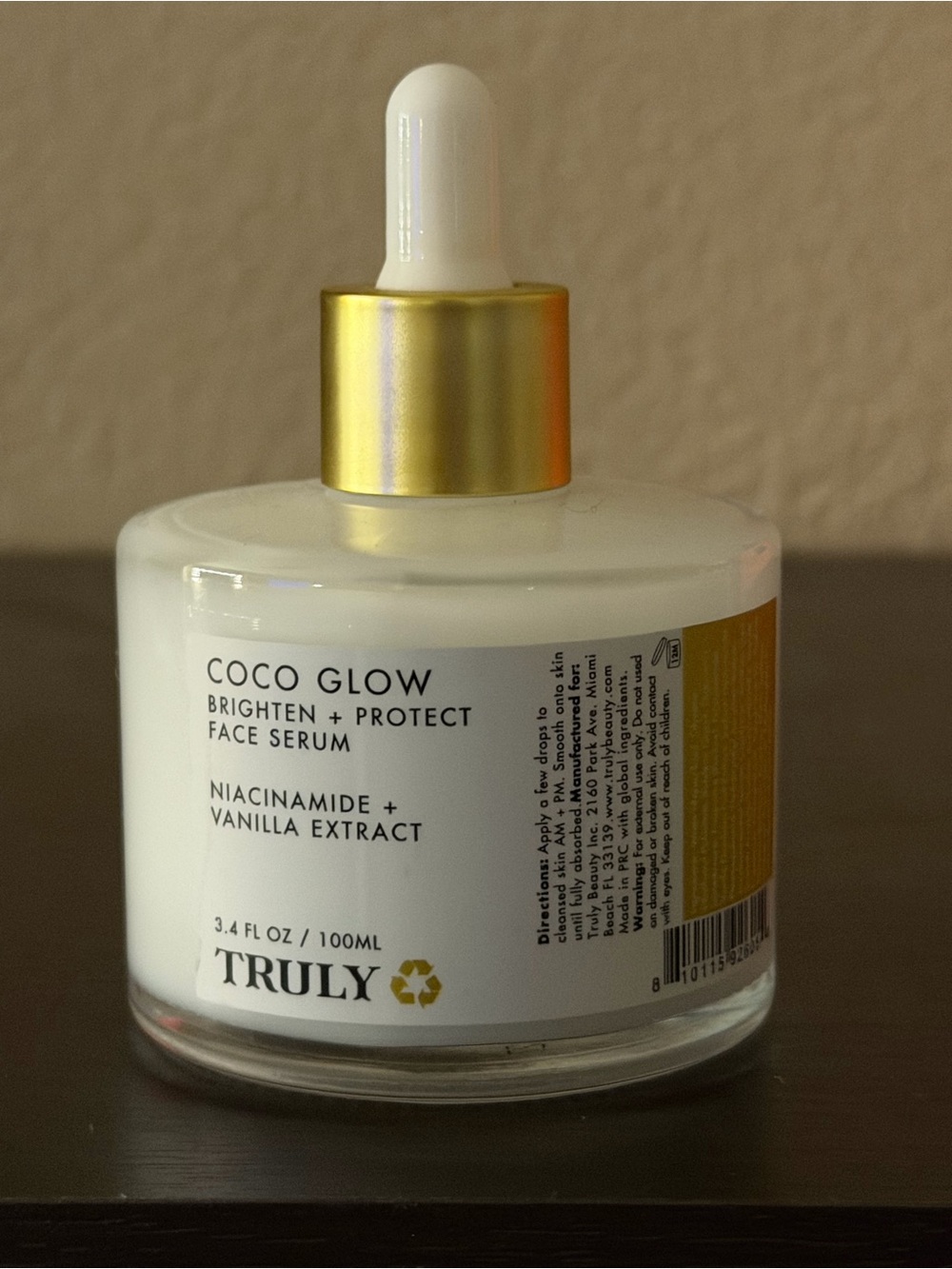 Truly Beauty Coco Glow Brighten + Protect Face Serum 3.4 fl oz.